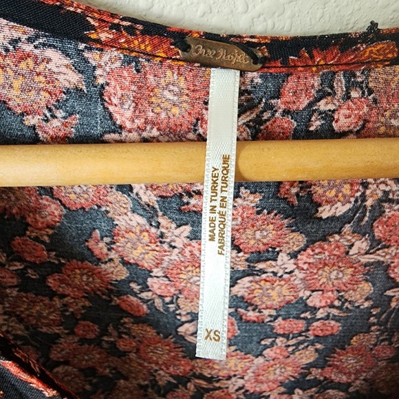 Free People Flower Fields Mini Dress Floral XS Cottagecore Romantic Shabby Boho - Picture 8 of 8